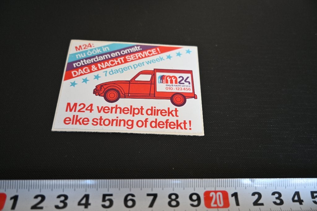 sticker M24 nu óók in rotterdam eo water gas licht service, Ophalen of Verzenden, Zo goed als nieuw