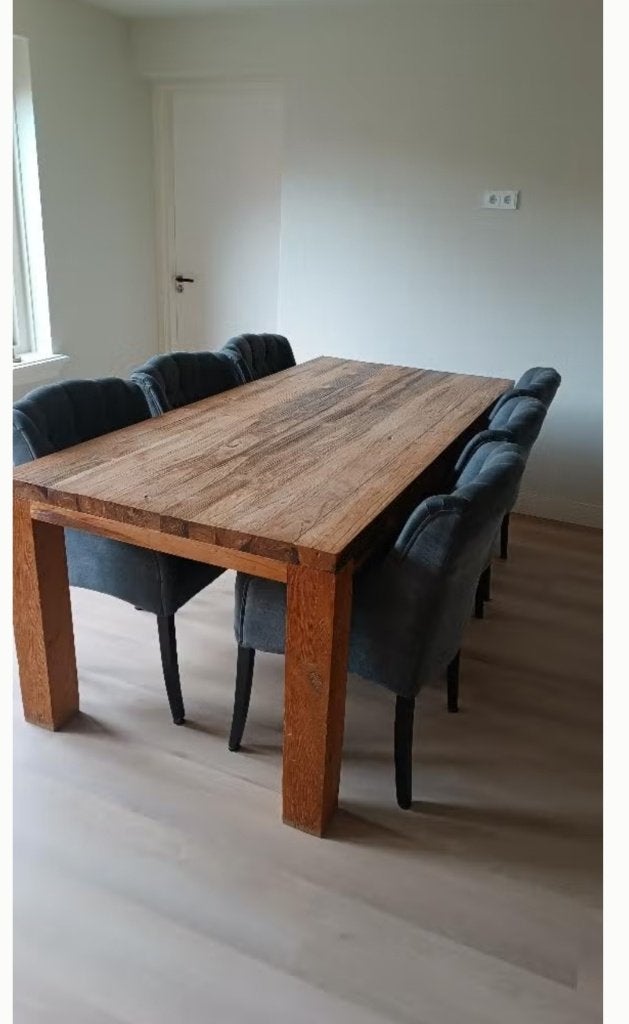Teak houten tafel, Huis en Inrichting, Tafels | Eettafels, Ophalen, Gebruikt, Teakhout, 200 cm of meer