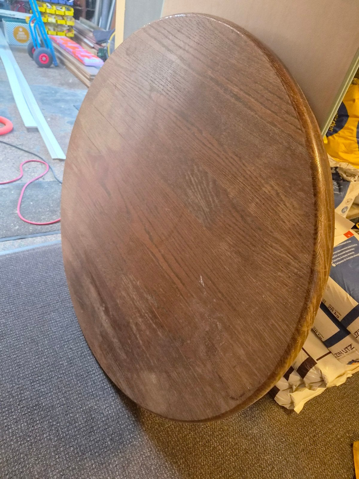 Rond eiken tafelblad, gebruikt, Huis en Inrichting, Tafelonderdelen, Ophalen, Gebruikt, 50 tot 100 cm, 50 tot 100 cm