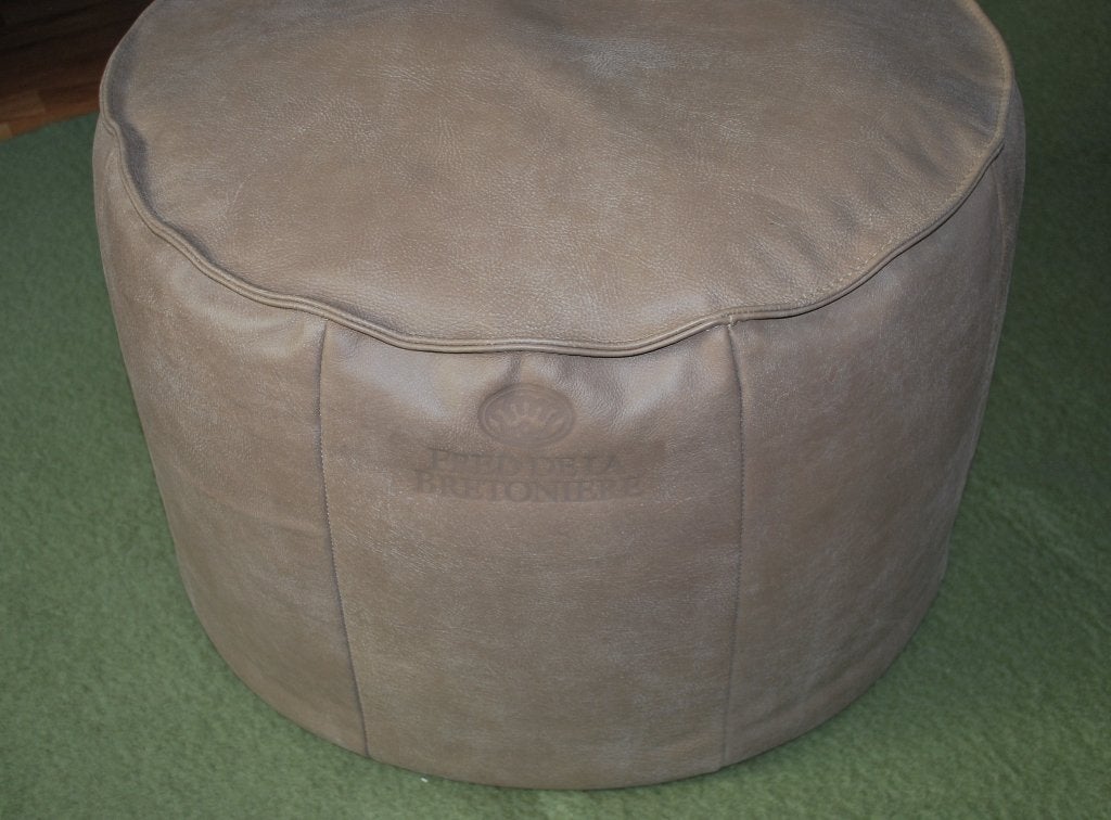 Leren poef. Hocker van Fred de la Bretoniere, Ophalen, Leer, Zo goed als nieuw, 50 tot 75 cm