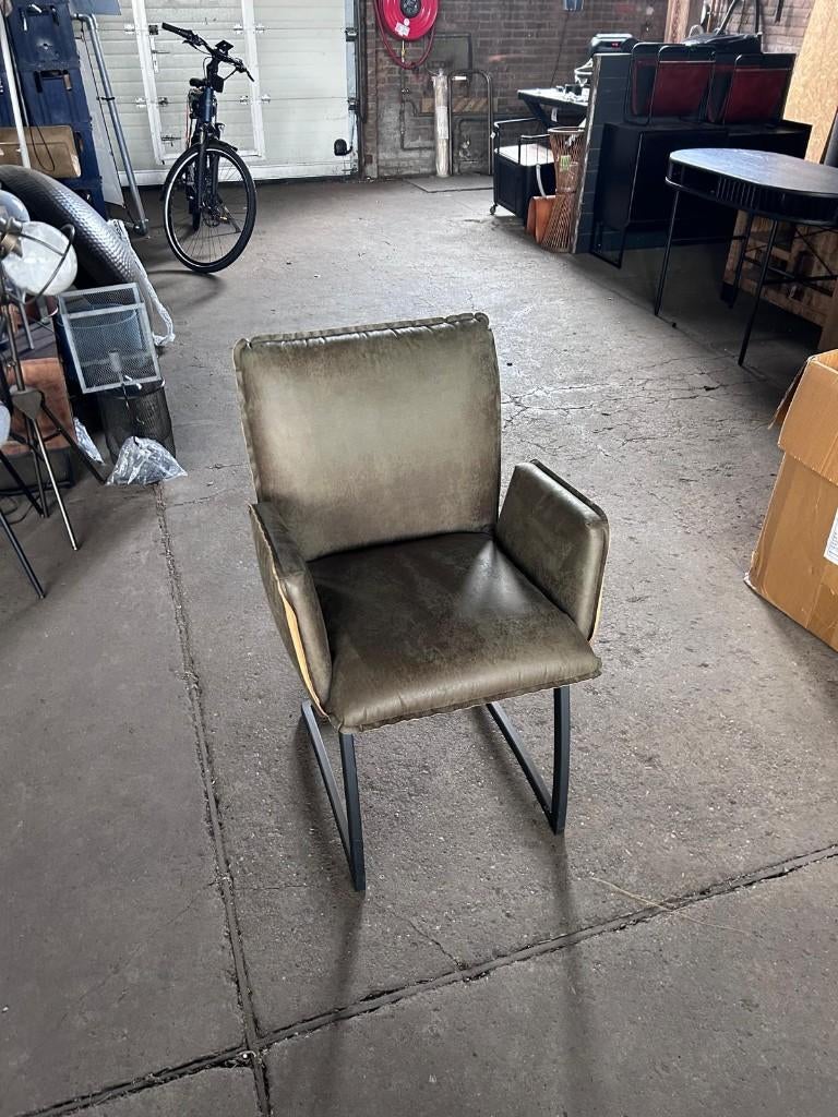Fauteuil / relaxstoel donkergroen kunstleer outlet korting, Ophalen, Minder dan 75 cm, Zo goed als nieuw, 50 tot 75 cm