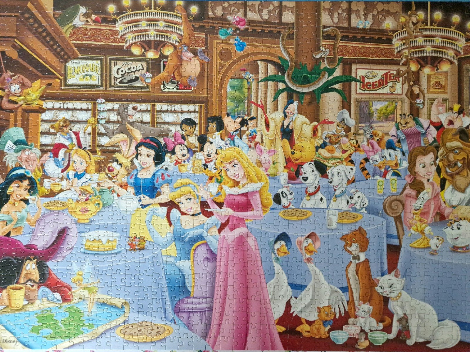 legpuzzel 1000stukjes King Disney party 48x67cm, Ophalen of Verzenden, 500 t/m 1500 stukjes, Zo goed als nieuw, Legpuzzel