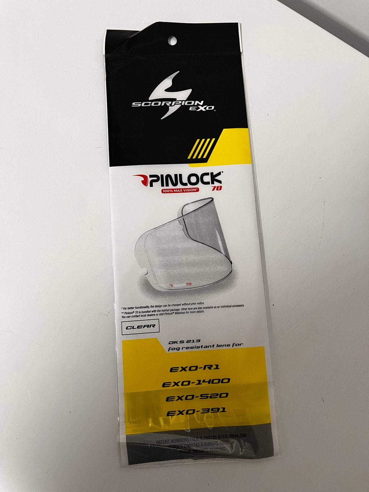 Pinlock 70 anti fog vizier Scorpion EXO-R1, EXO1400-520-391, Ophalen of Verzenden, Nieuw met kaartje, Integraalhelm, Overige merken
