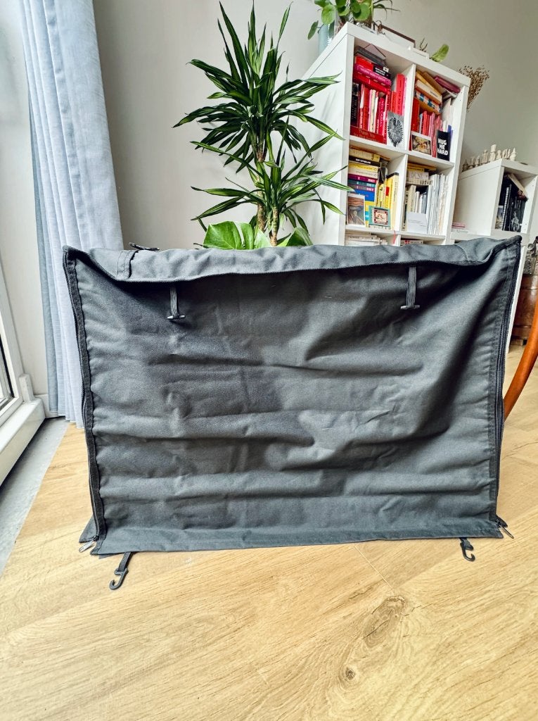 Hondenbench 2-deurs (76x48x54 cm) + bench cover & matrasje, Ophalen, Zo goed als nieuw