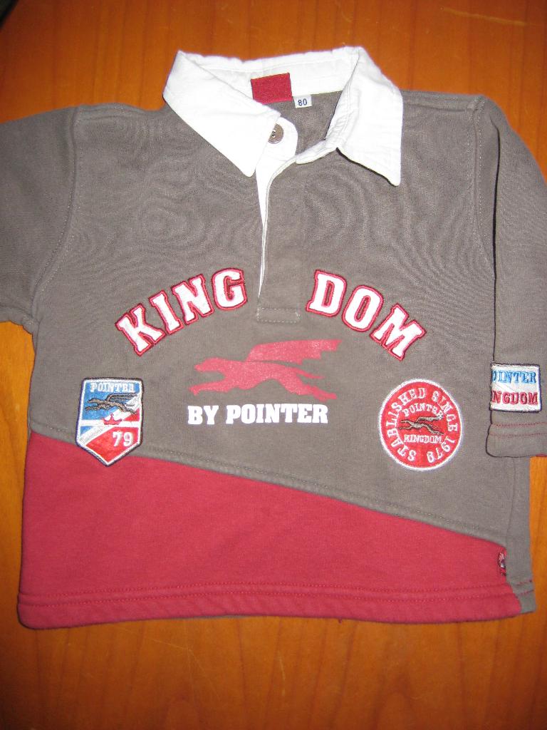 Khaki-rood shirt, 86, Pointer (232), Ophalen of Verzenden, Zo goed als nieuw, Jongetje, Shirtje of Longsleeve