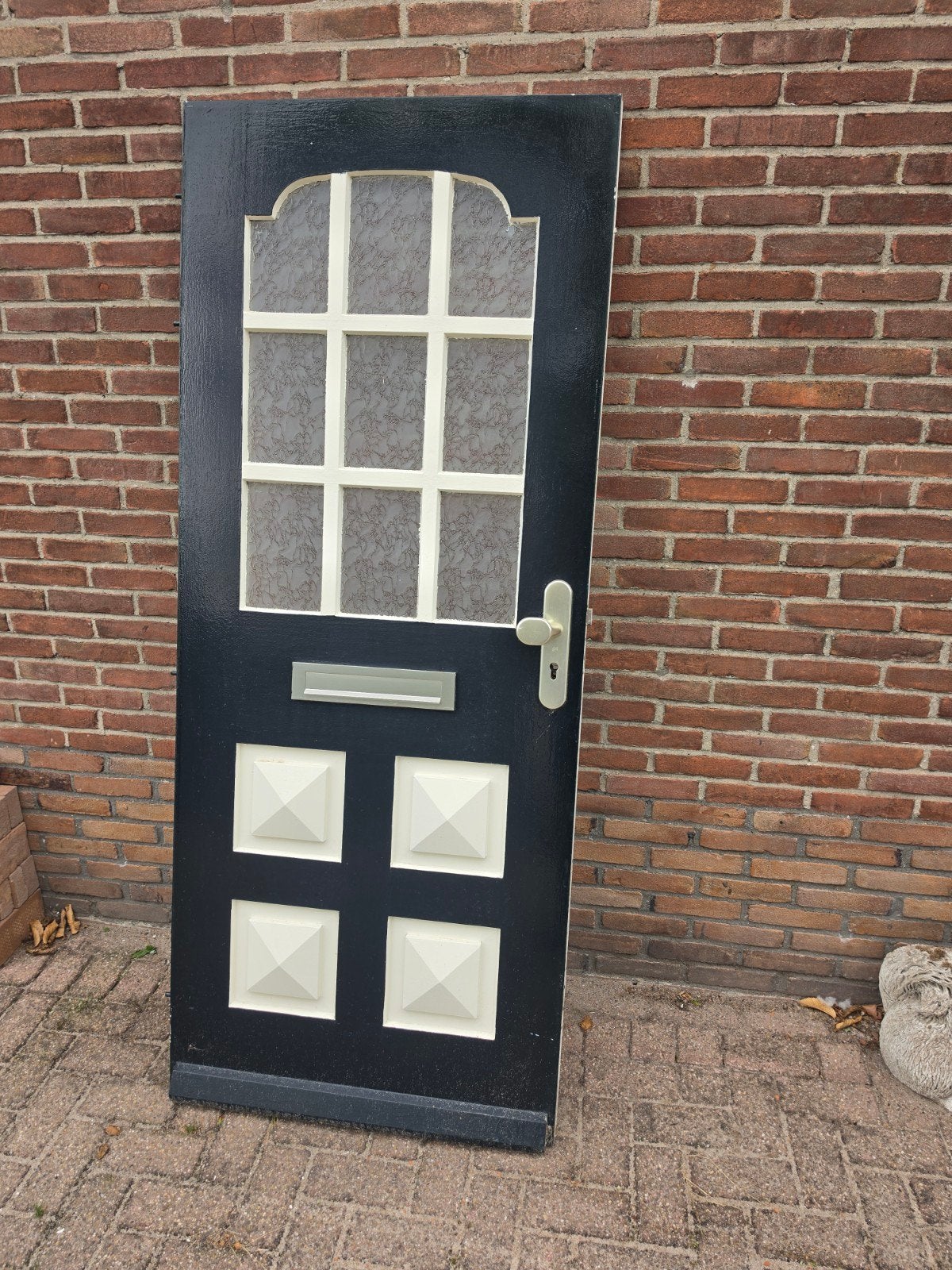 Hardhouten voordeur met 3-puntsluiting, 82,5x200,5 cm, Doe-het-zelf en Verbouw, Deuren en Horren, Gebruikt, 80 tot 100 cm, Ophalen of Verzenden