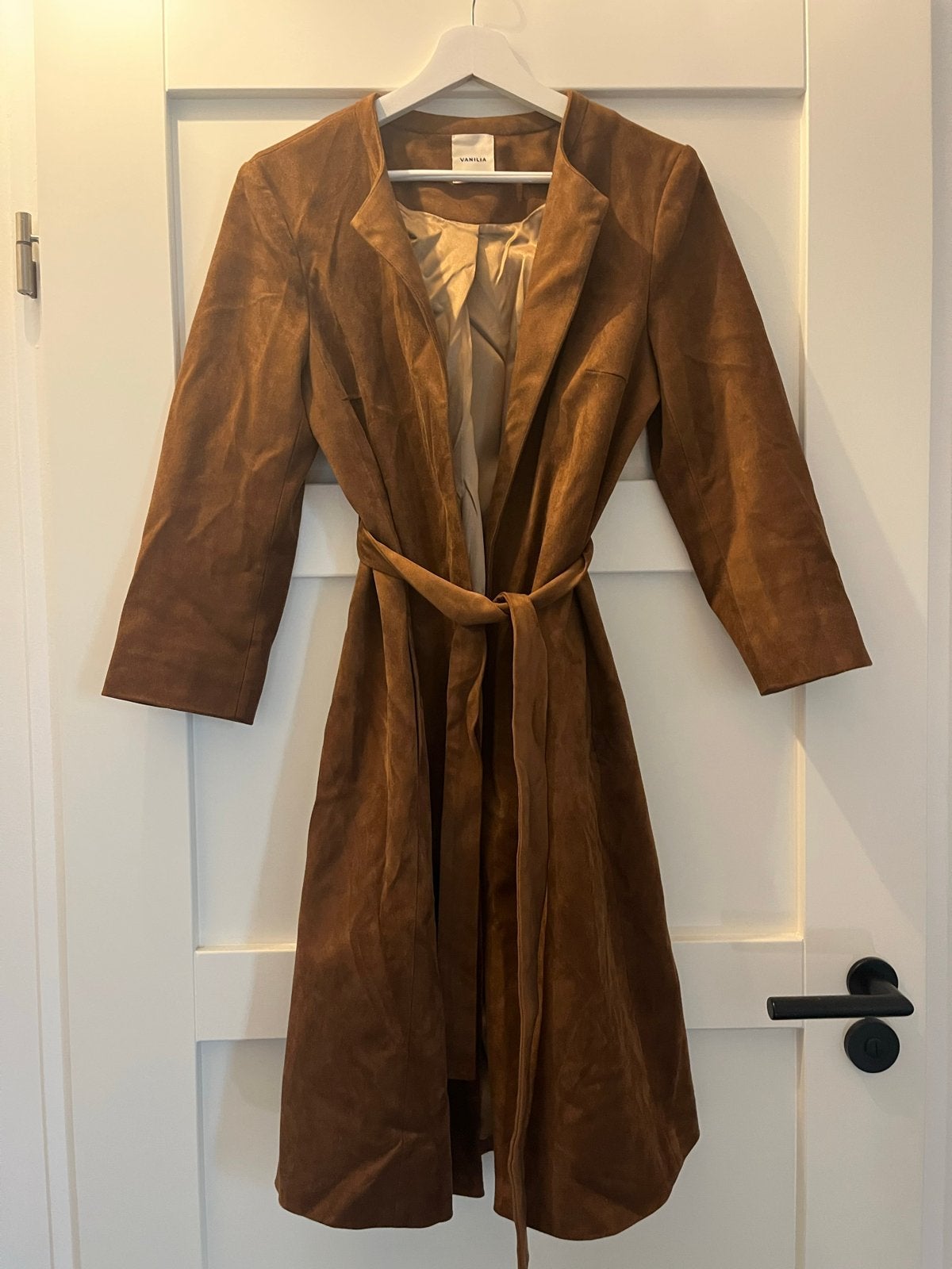 Vanilia suède cognac mantel blazer maat 38, Ophalen of Verzenden, Nieuw, Maat 36 (S), Bruin