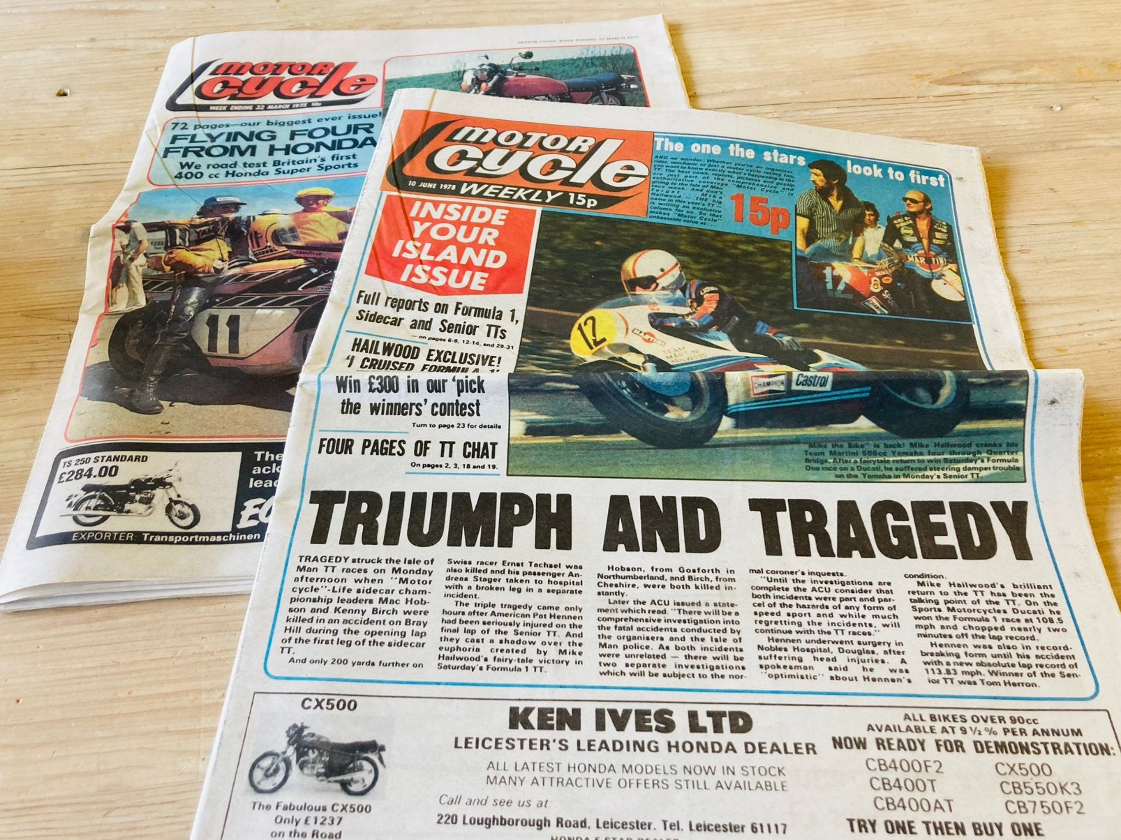 Motorcycle Weekly maart 1975 & juni 1978, Ophalen of Verzenden, 1960 tot 1980, Krant