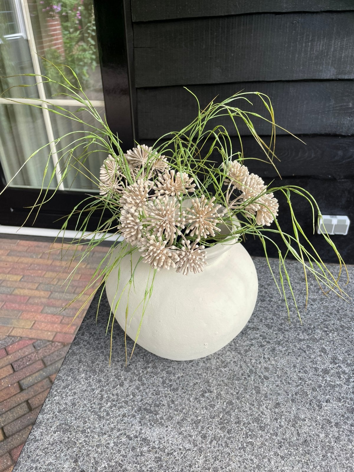 Boeket van kunsttakken Grassen en berenklauwen!, Binnen, 40 cm, Groen, Ophalen of Verzenden