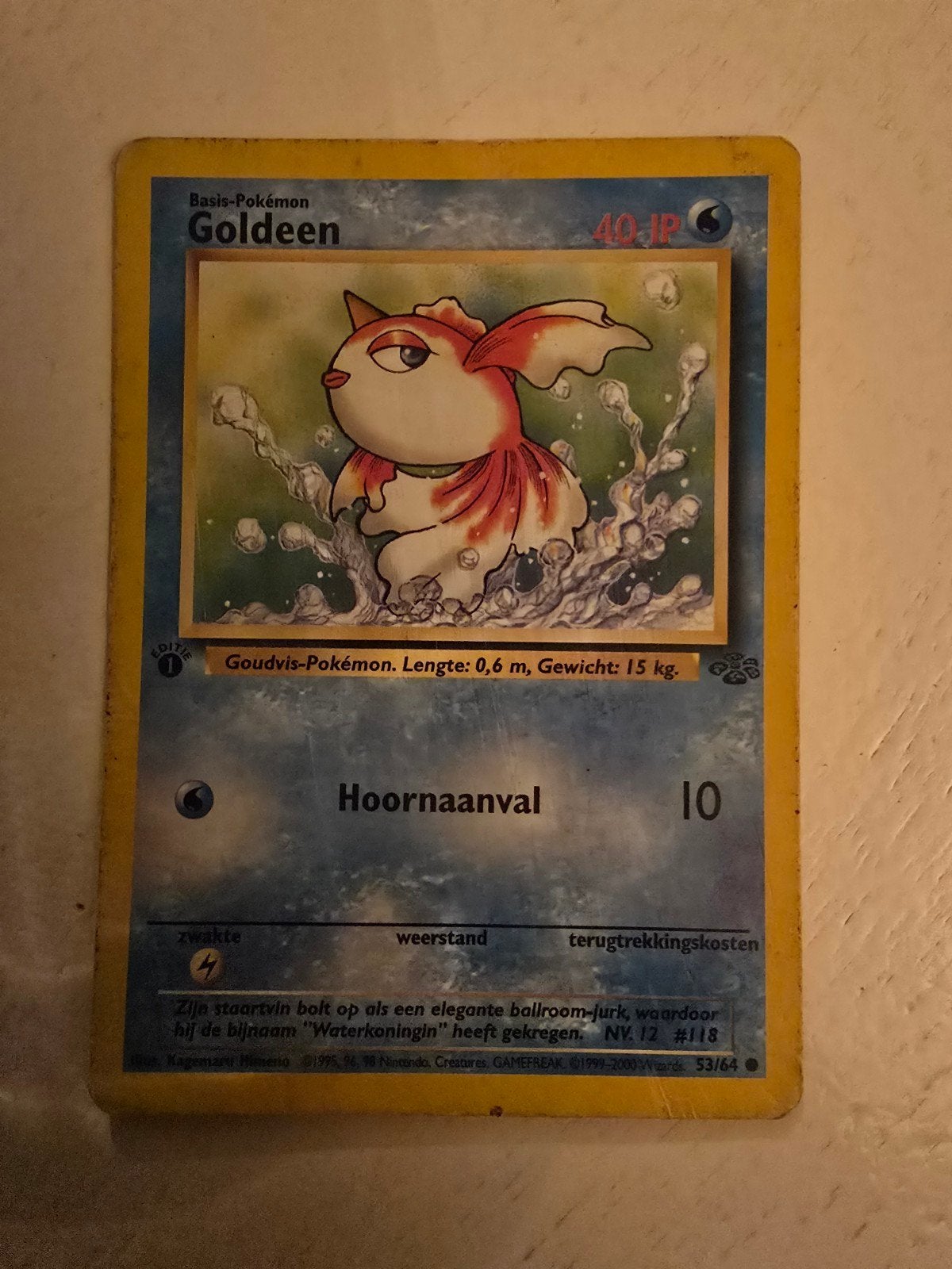 Pokémon Kaart Goldeen 53/64 Basis-Pokémon, Ophalen of Verzenden
