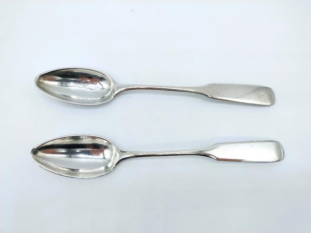 2 Zilveren lepels, Blich, Krakow, 1856, Antiek en Kunst, Verzenden
