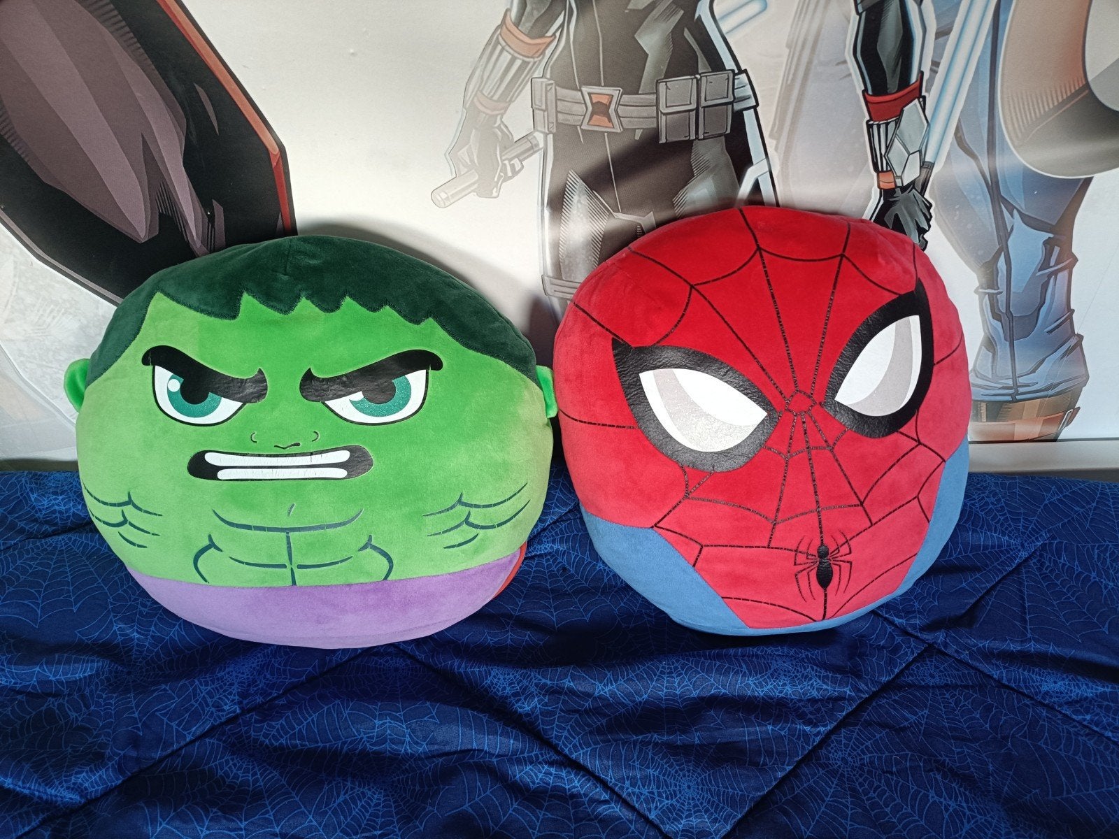 Hulk en Spiderman knuffels - Zo goed als nieuw, Groen, Overige karakters, Ophalen of Verzenden, Zo goed als nieuw