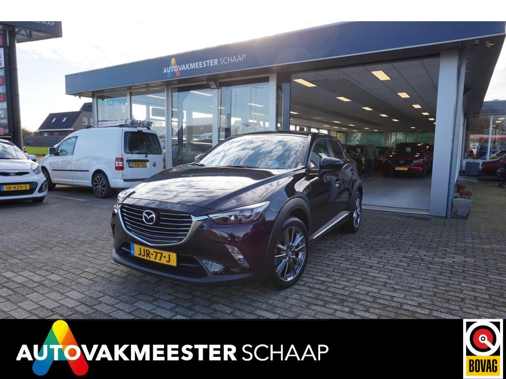 Mazda CX-3 2.0 SkyActiv-G 120 TS+ ,80dkm Aut Incl 12 mnd bov, Auto's, Mazda, Euro 6, 4 cilinders, Zwart, Leder