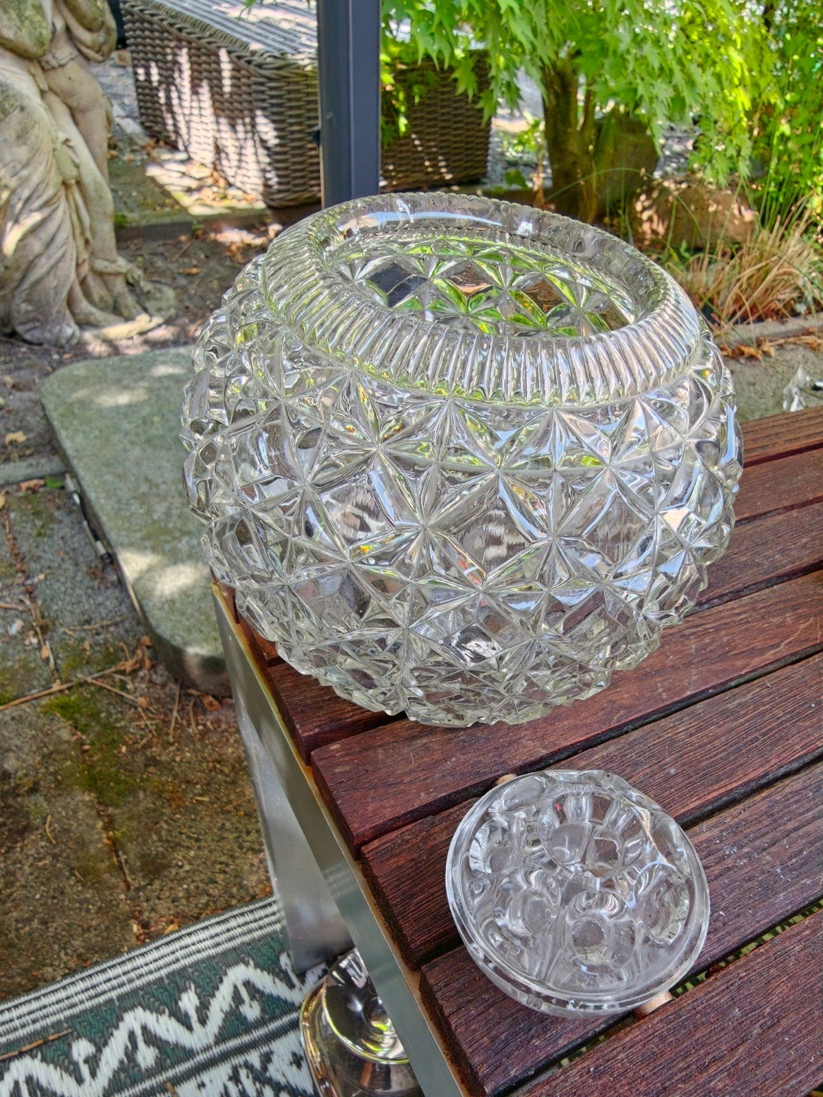 Kristallen Rozenvaas met Insteekglas - 16x20 cm, Ophalen of Verzenden