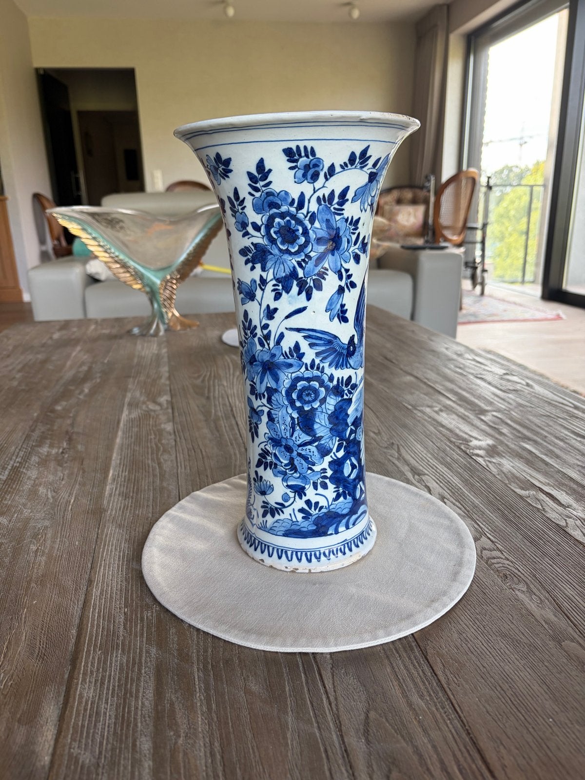 Antieke Chinese Vaas Blauw-Wit Porselein, Ophalen
