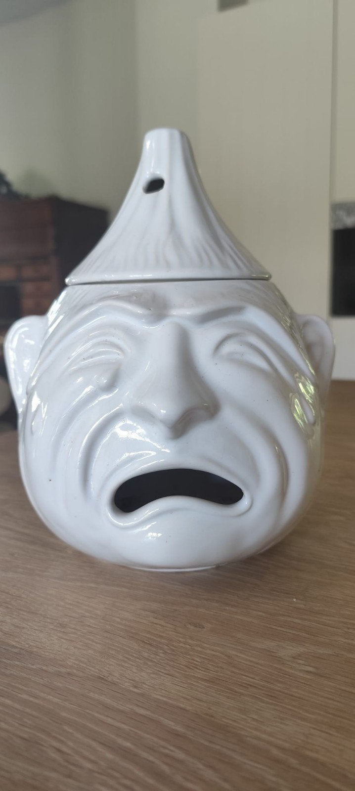 Vintage Uienpot Keramiek - Huilend Gezicht, Antiek en Kunst, Ophalen
