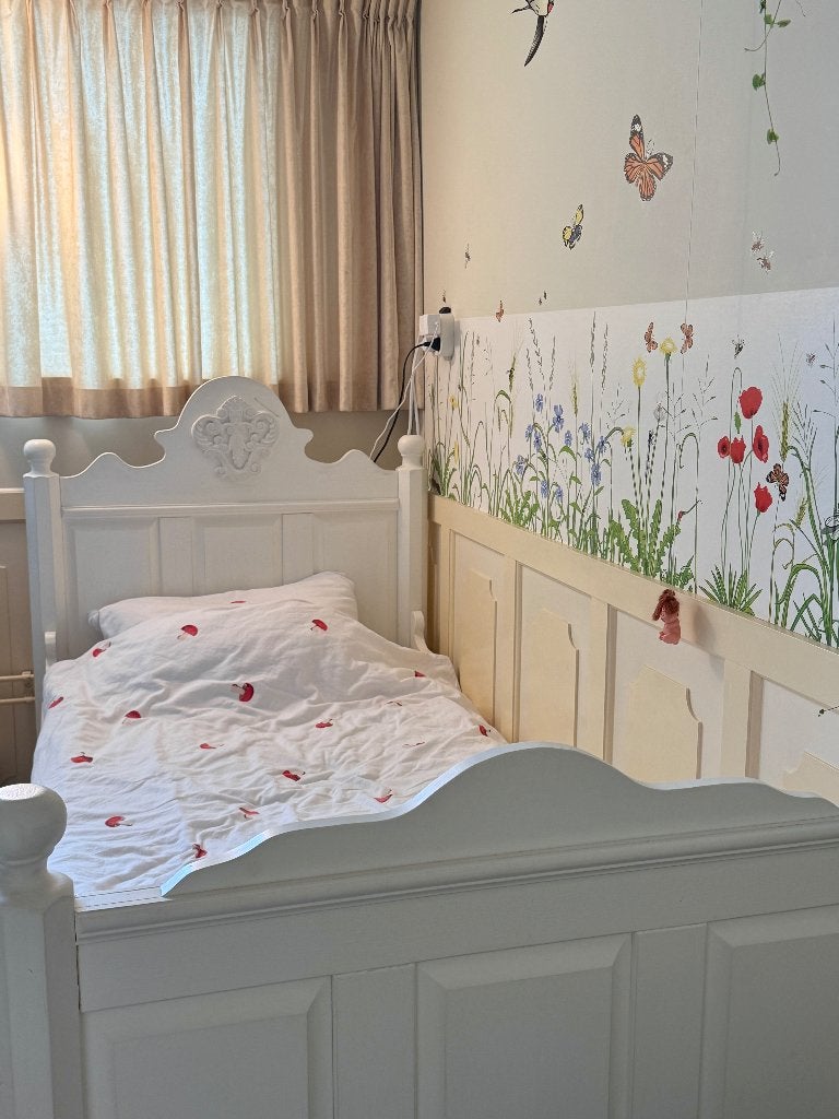 Opsetims medaillon bed wit 90x200, 85 tot 100 cm, Gebruikt, 180 cm of meer, Ophalen