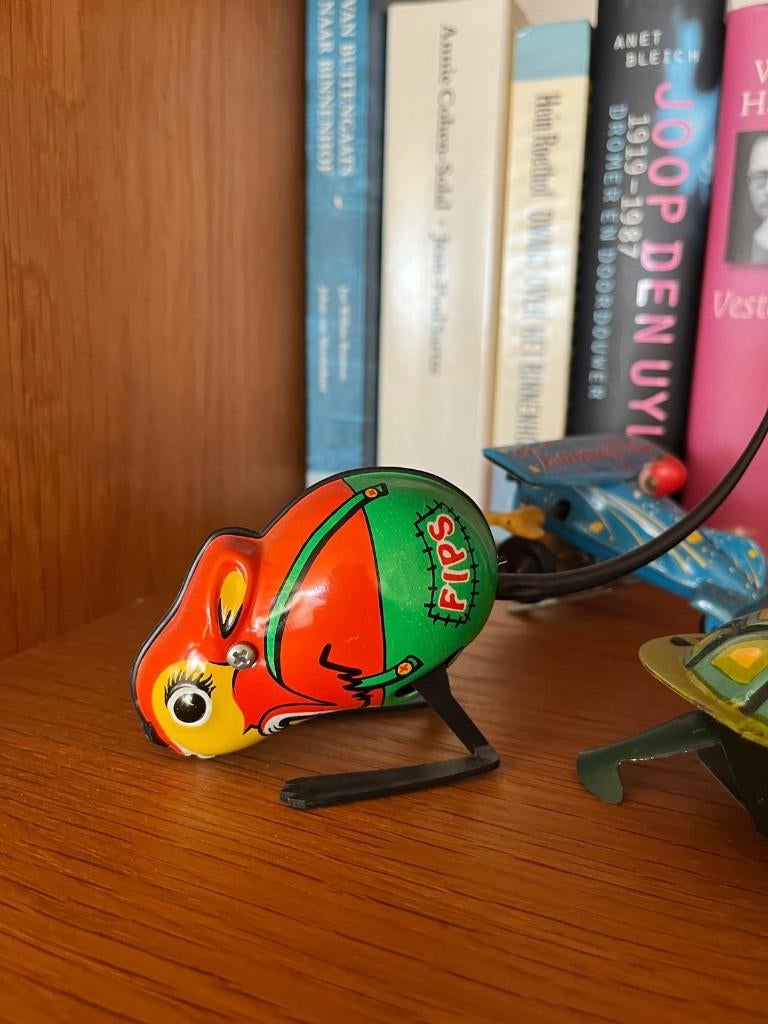 Vintage blikken opwindmuis / tin toy muis, panda en zwaan, Antiek en Kunst, Antiek | Speelgoed, Ophalen of Verzenden