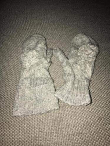 Wanten handschoenen 86 92 grijs zilver zilveren h&m, Zo goed als nieuw, 104 of kleiner, Handschoenen, Verzenden