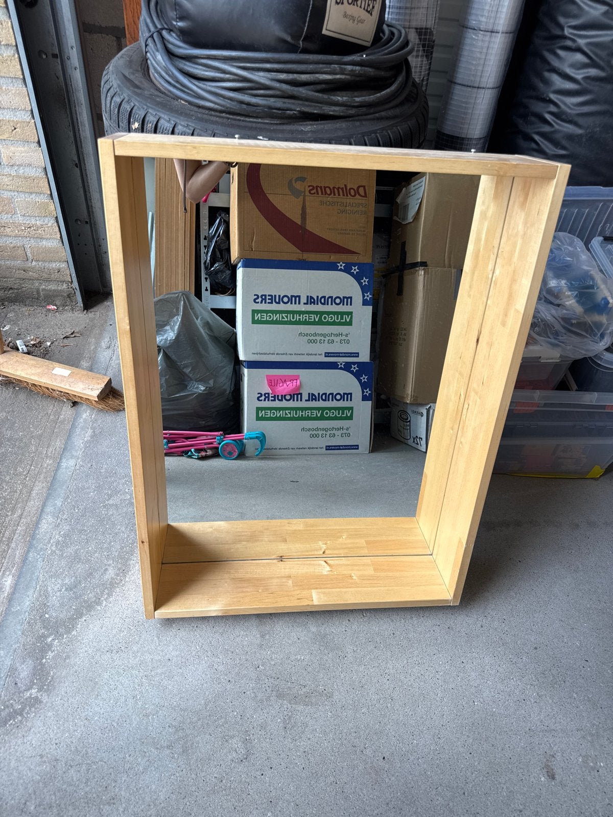 IKEA Molger spiegel 60x80 cm met houten baklijst, Ophalen, Gebruikt, Minder dan 100 cm, Rechthoekig