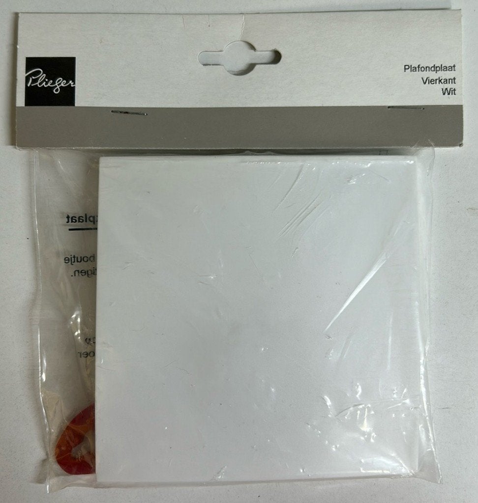 NIEUW Plieger afdekplaat plafond wc badkamer wit sier 4kant, Ophalen of Verzenden, Nieuw, Stopcontact