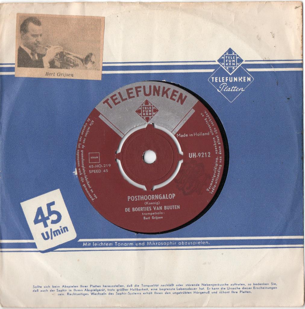 De Boertjes van Buuten – Posthoorngalop, Cd's en Dvd's, Vinyl | Nederlandstalig, Ophalen of Verzenden, Zo goed als nieuw, 7 inch