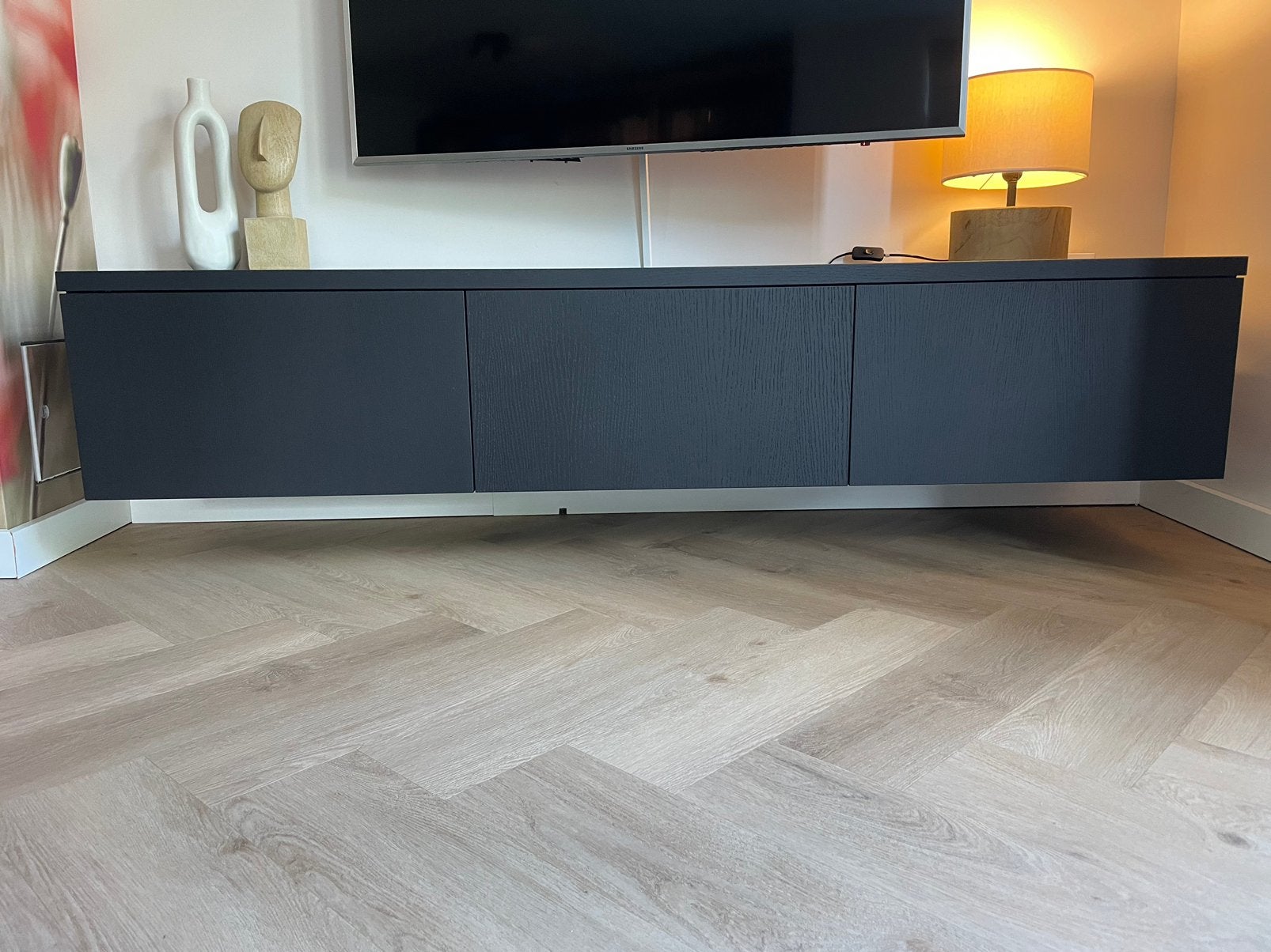 2x TV-meubel 180cm mat zwart | ook als eetbank, Ophalen, 150 tot 200 cm, Zo goed als nieuw, Minder dan 100 cm