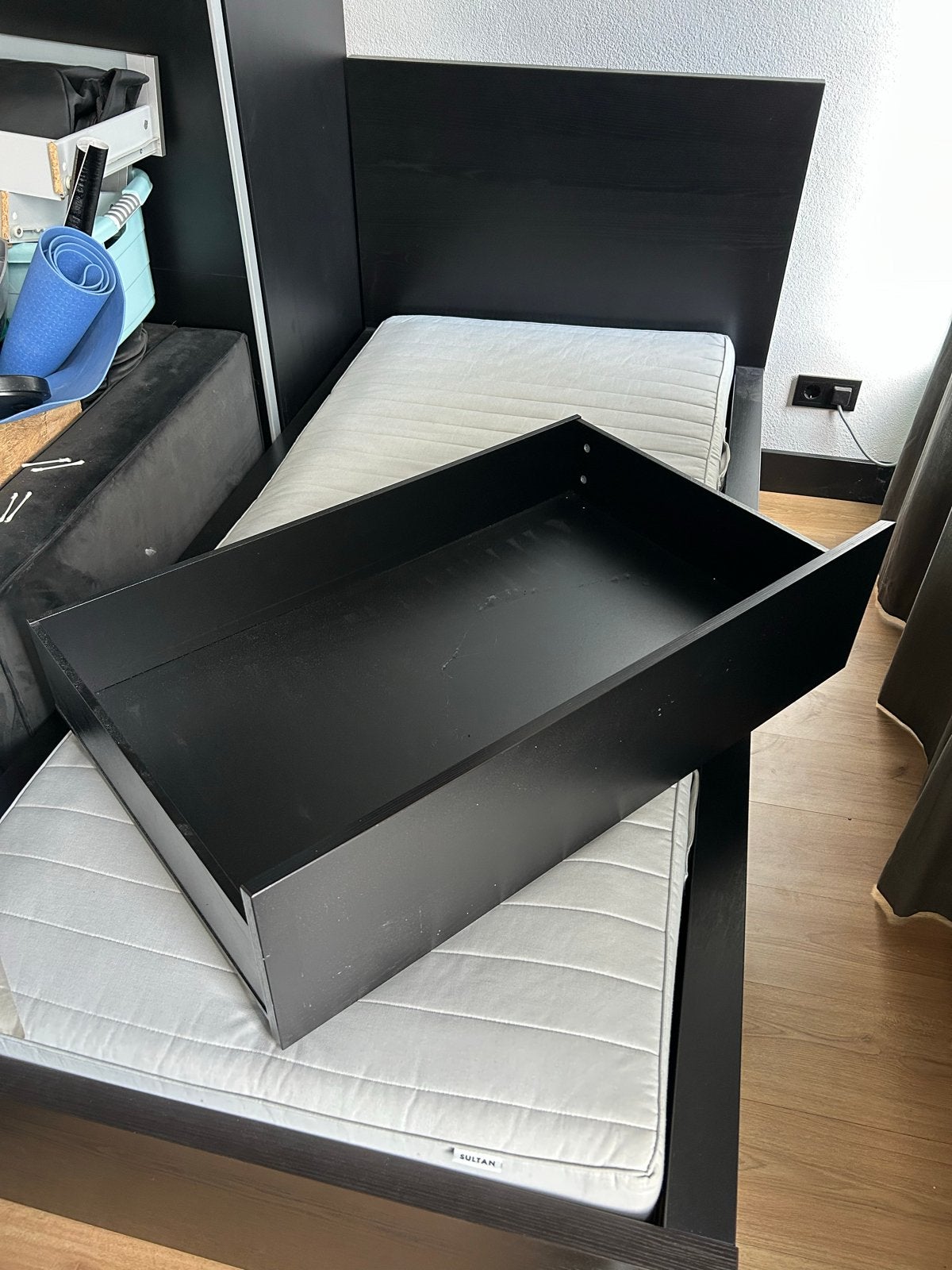 4x IKEA Malm bedlades zwart/bruin, Ophalen, Gebruikt, Zwart