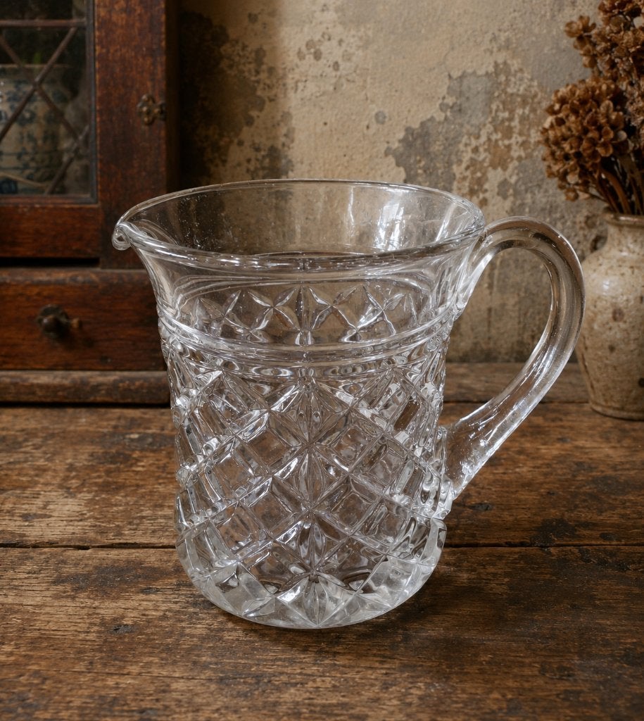 Antieke glazen waterkan / sapkan van persglas, Ophalen of Verzenden