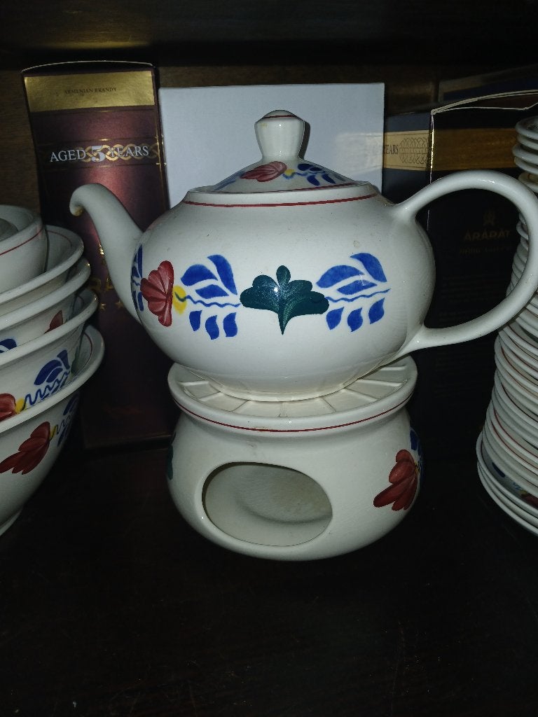 Boerenbont Boch  theepot met theelicht, Antiek en Kunst, Ophalen of Verzenden
