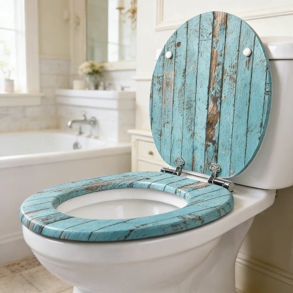 Universele WC Bril / Toiletbril van hout (Steigerhout kleur), Ophalen of Verzenden, Nieuw, Toilet