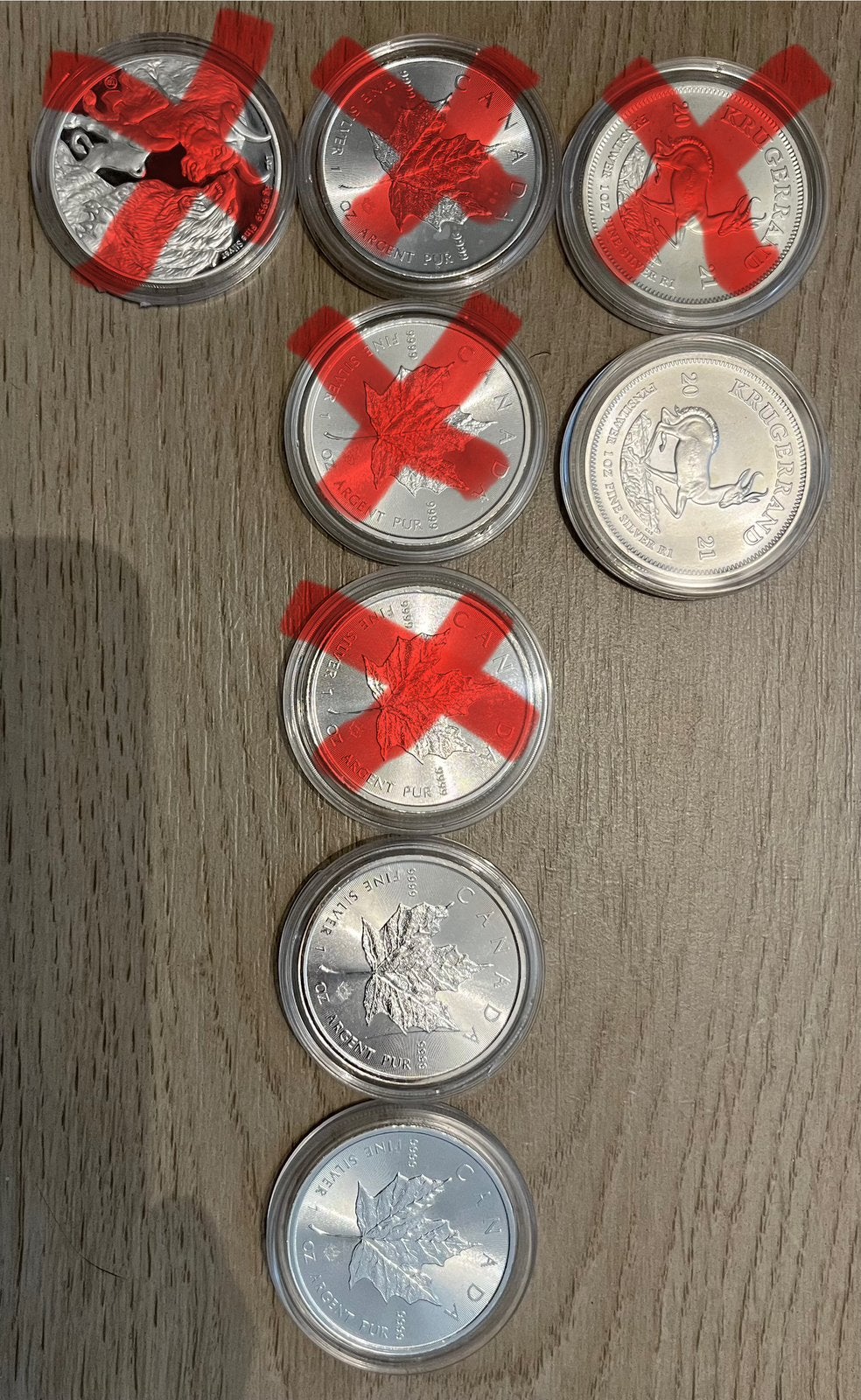 Zilveren beleggingsmunten: Maple Leaf, Krugerrand, Bull&Bear, Ophalen of Verzenden, Zilver