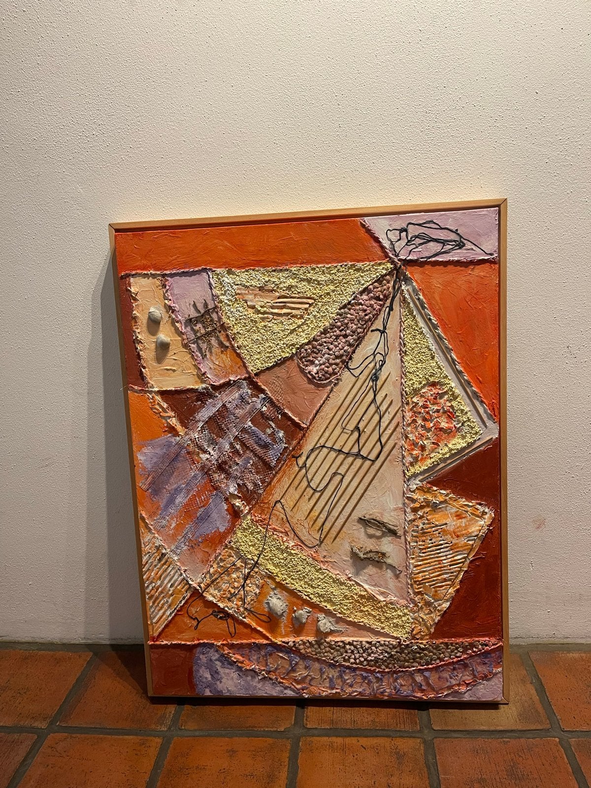 Abstract 3D Schilderij in Warme Oranje Tinten - Herma Borsbo, Ophalen