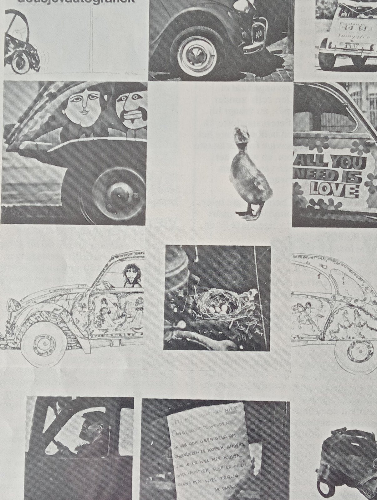 Citroën Eend 2CV advertentie pagina begin jaren zeventig, Ophalen of Verzenden, 1960 tot 1980, Knipsel(s)