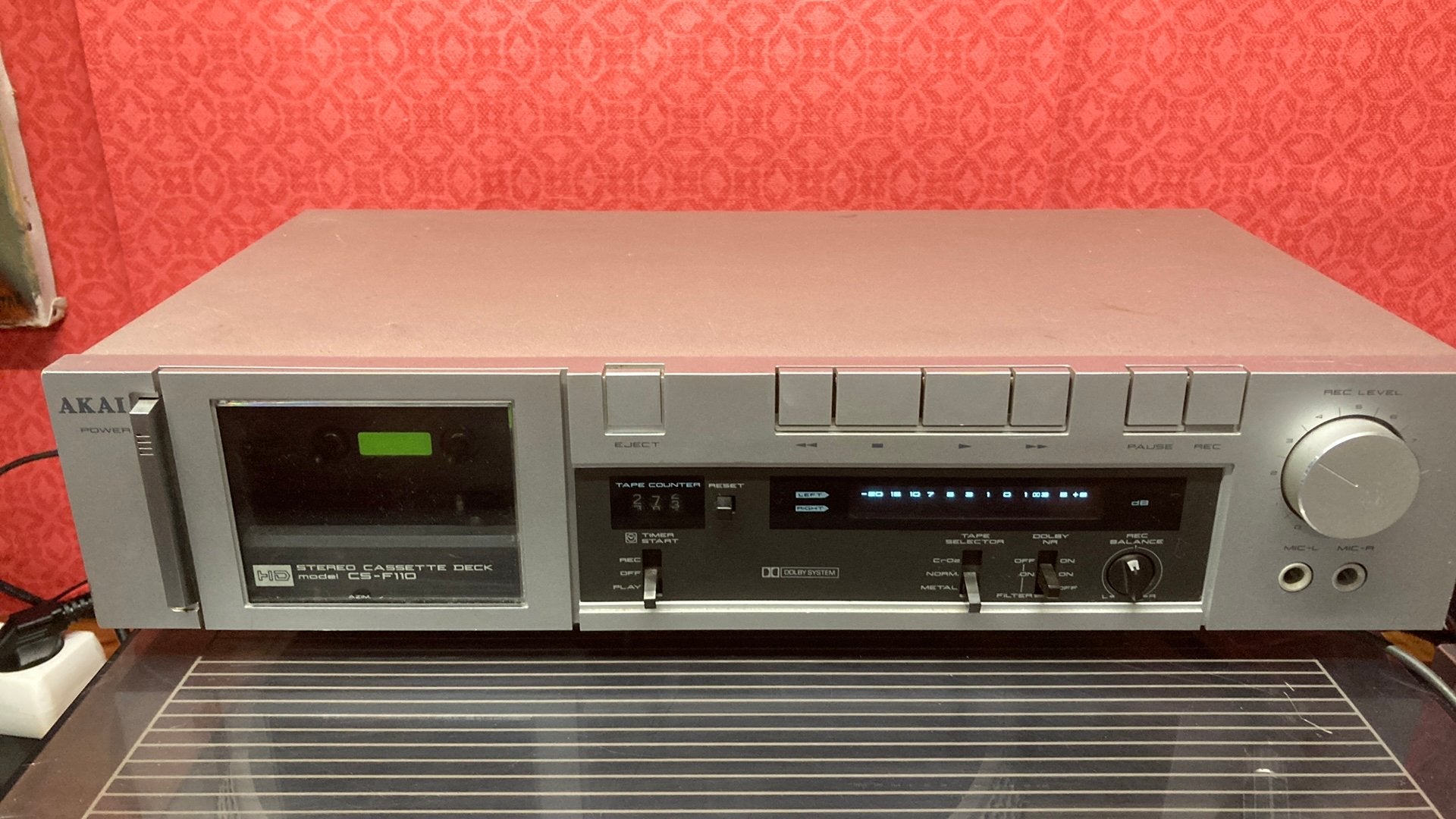 AKAI cassettedeck CS-F110 zilver, Ophalen of Verzenden, Akai