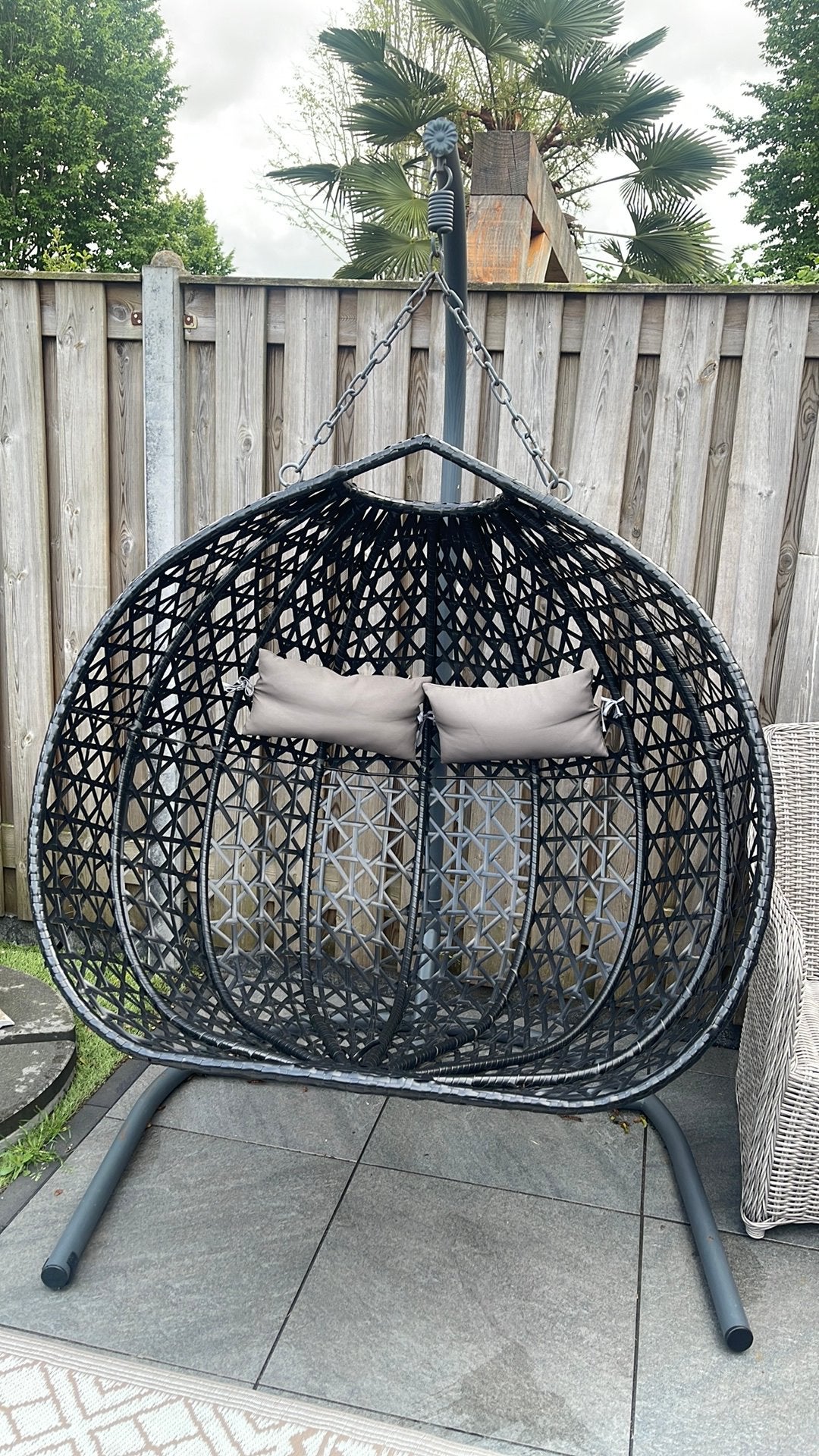 2 pers schommelbank, Ophalen, Zo goed als nieuw, Aluminium