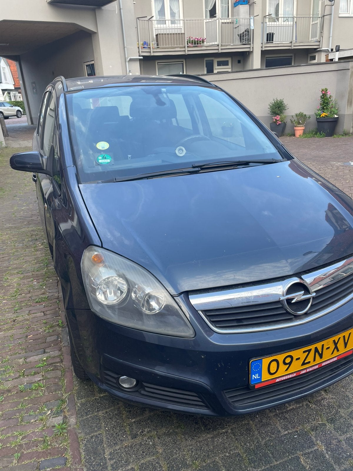 Opel Zafira 1.8 2007 Blauw met lichte schade rechts., Auto's, Opel, 4 cilinders, Blauw, Particulier, 1403 kg