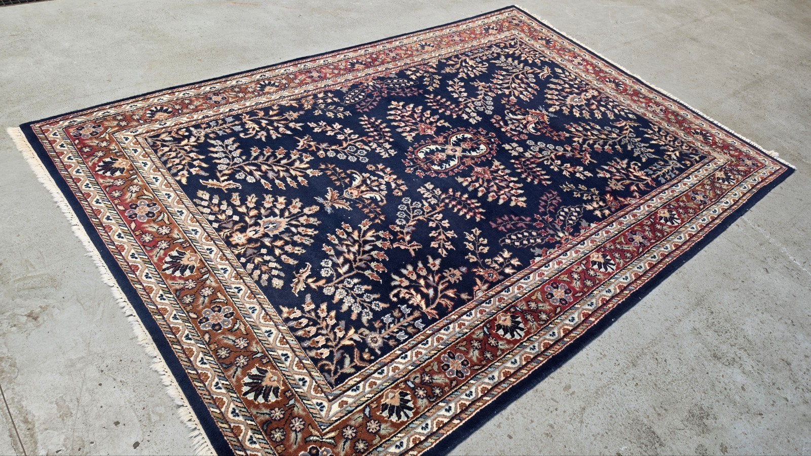 Prachtig Perzisch vintage tapijt bloemmotief Blauw 200x300cm, Gebruikt, 150 tot 200 cm, 200 cm of meer, Ophalen of Verzenden