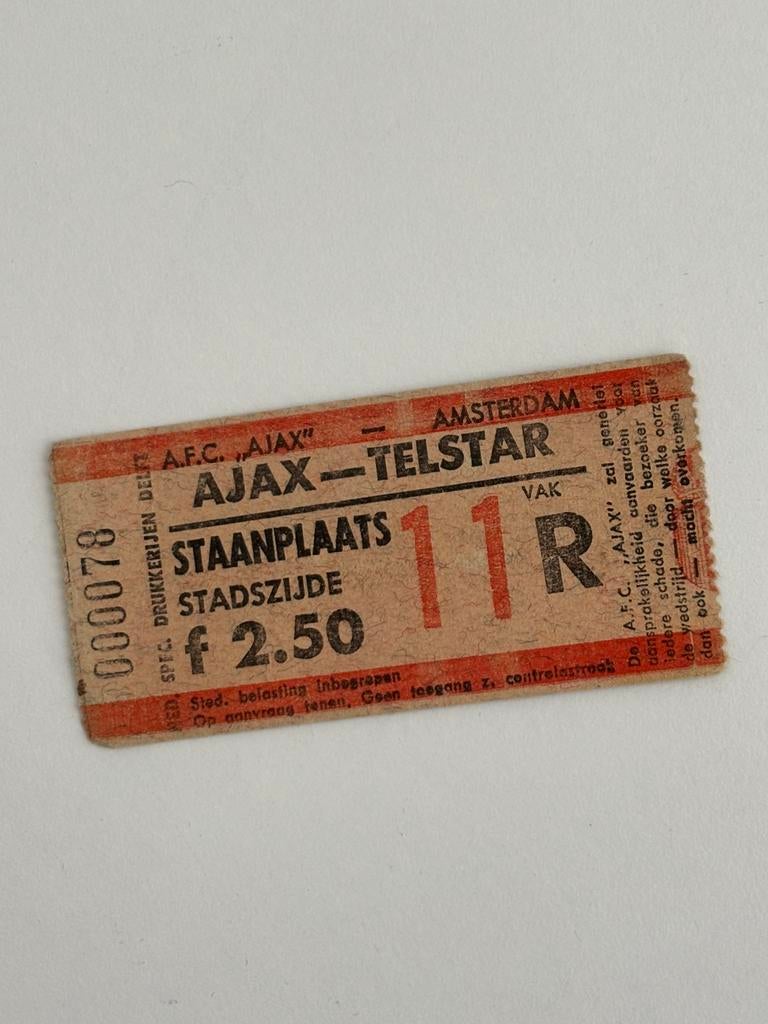 Ajax -Telstar Vintage kaartje, Eén persoon, December