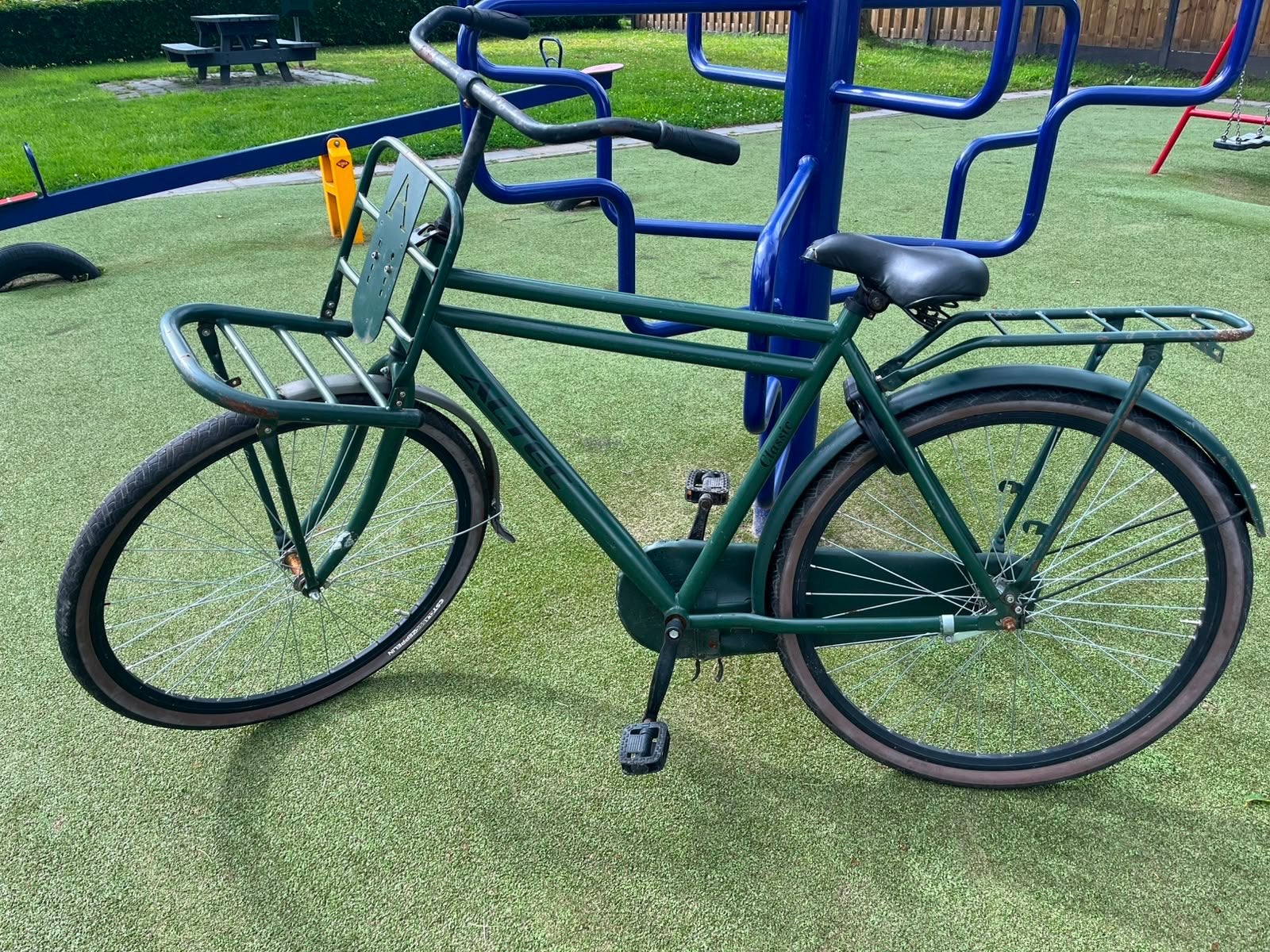 Leuke groene transportfiets,, Terugtraprem, Gebruikt, 53 tot 57 cm, Ophalen