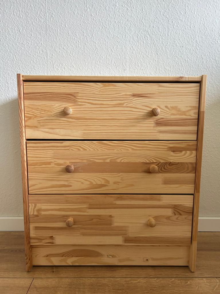 Ladekast - Drie lades - Grenen - IKEA Rast, Huis en Inrichting, Kasten | Ladekasten, Ophalen, Gebruikt, 50 tot 100 cm, 3 of 4 laden