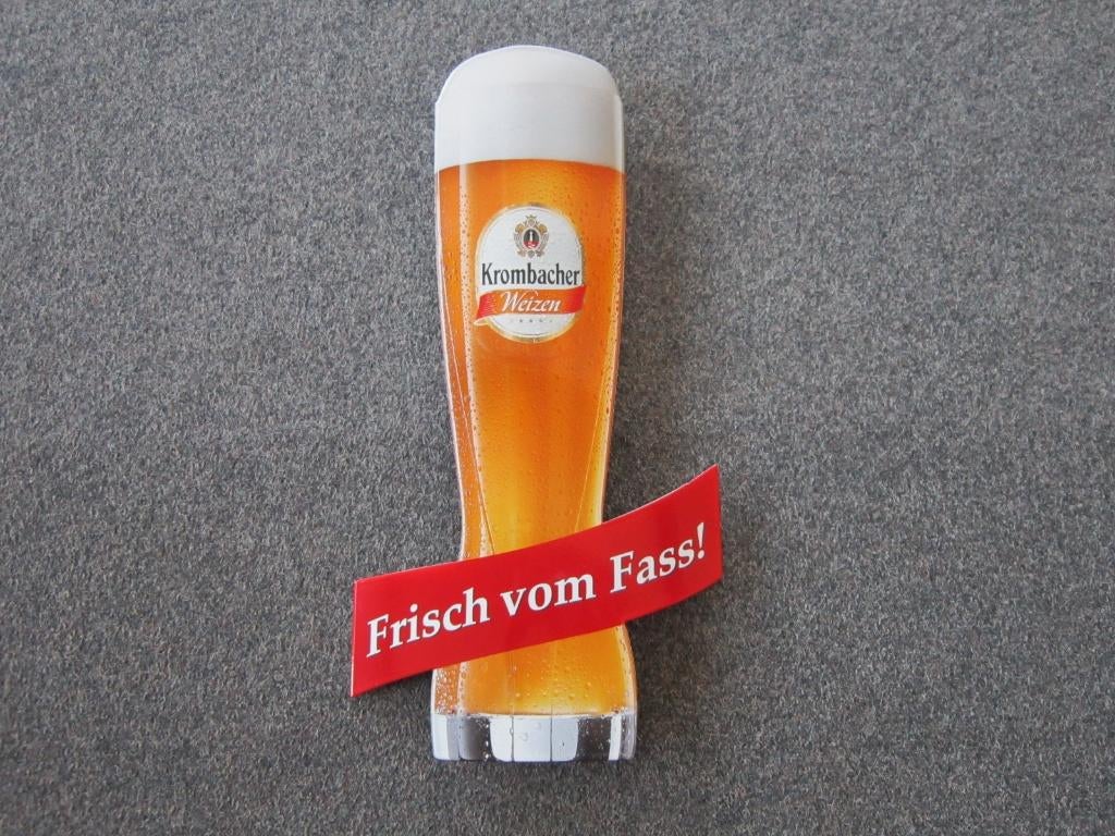 KROMBACHER EMAILLE RECLAMEBORD, Verzamelen, Biermerken, Ophalen, Zo goed als nieuw, Reclamebord, Plaat of Schild, Overige merken