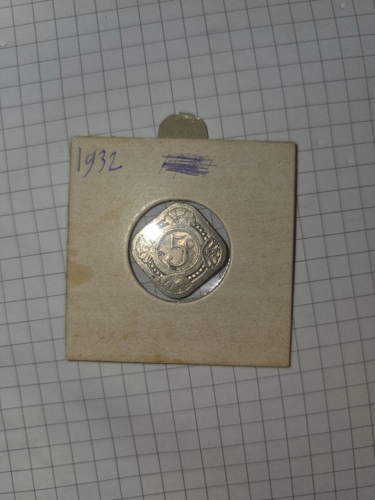 Munten, Postzegels en Munten, Ophalen, Koningin Wilhelmina, 5 cent, Losse munt
