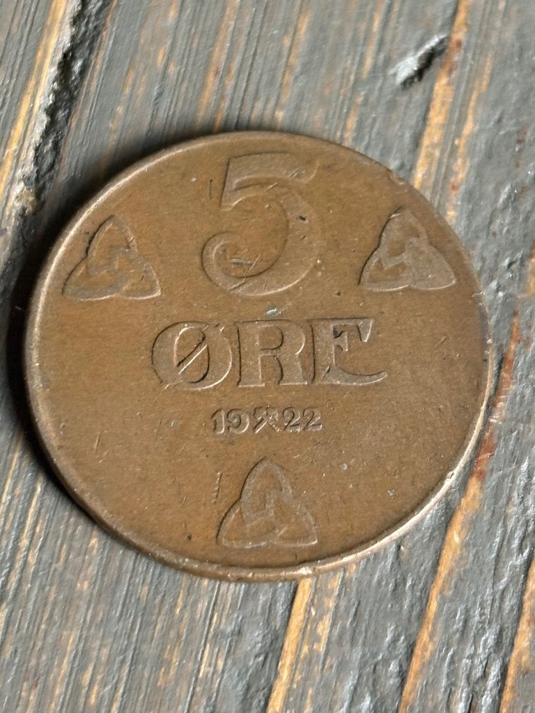 5 Ore 1922 Noorwegen, Ophalen of Verzenden, Overige landen, Losse munt