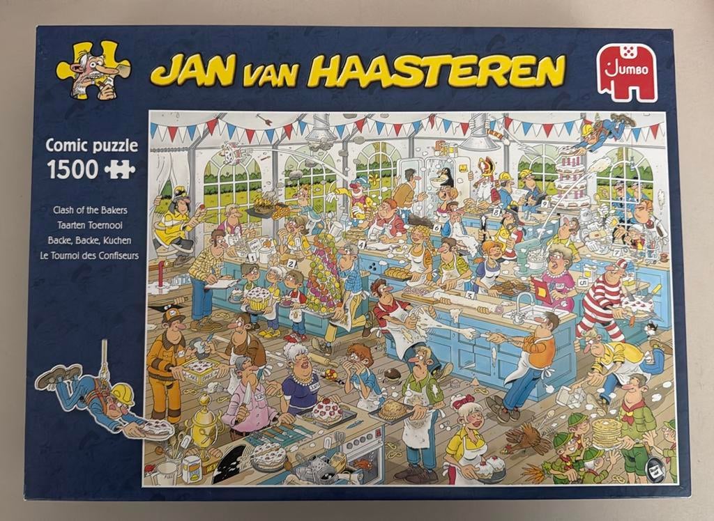 Jan van Haasteren puzzel 1500st. Taarten Toernooi., Ophalen of Verzenden, 500 t/m 1500 stukjes, Zo goed als nieuw