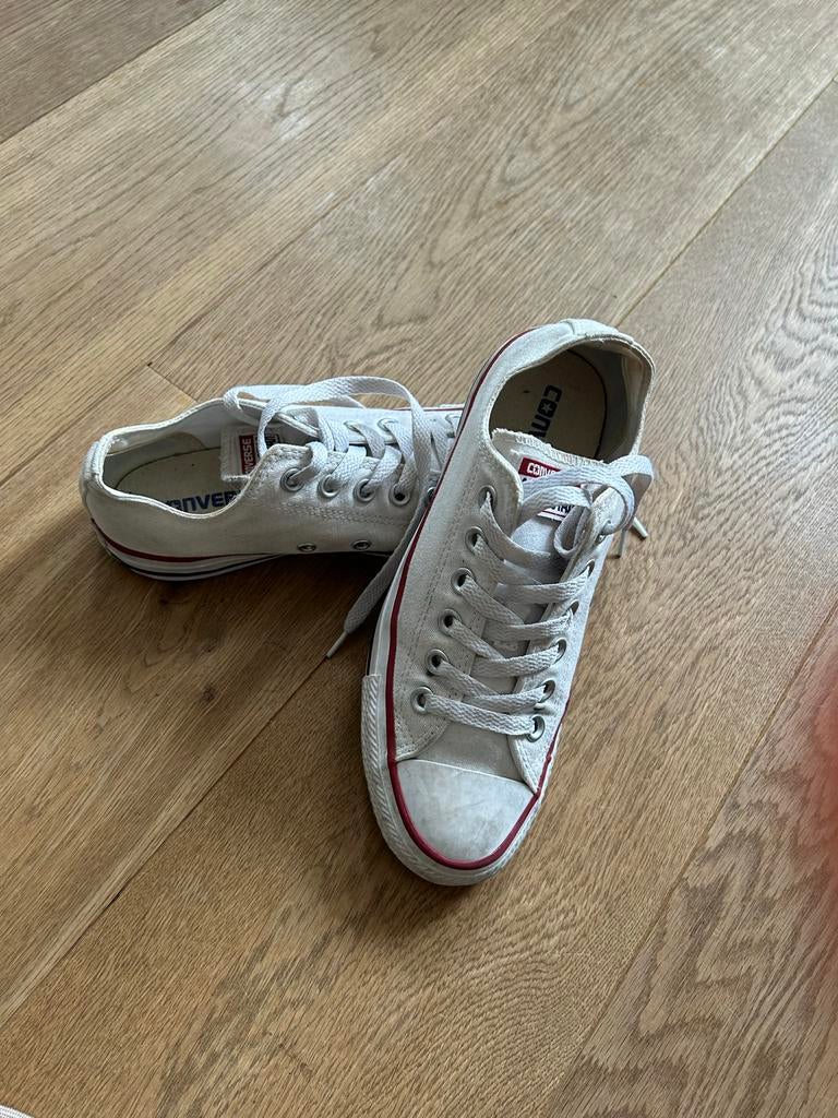 Converse All Star sneakers wit, blauw, rood - Maat 37, Ophalen of Verzenden, Gedragen, Wit, Sneakers of Gympen