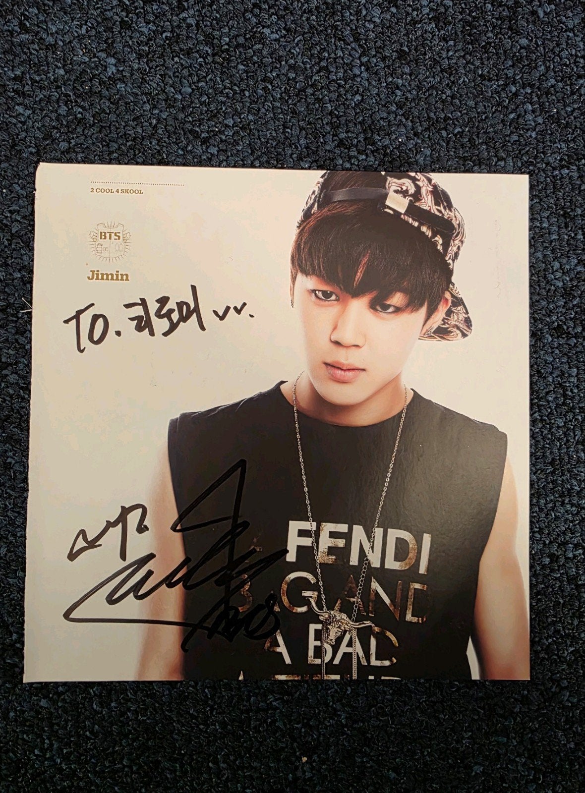 BTS signed Jimin page, Ophalen of Verzenden, Zo goed als nieuw, Foto of Kaart, Gesigneerd