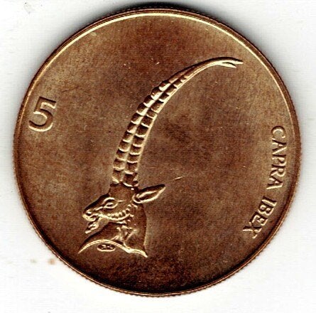 26-1844 Slovenie 5 tolar 1994, Ophalen of Verzenden, Overige landen, Losse munt