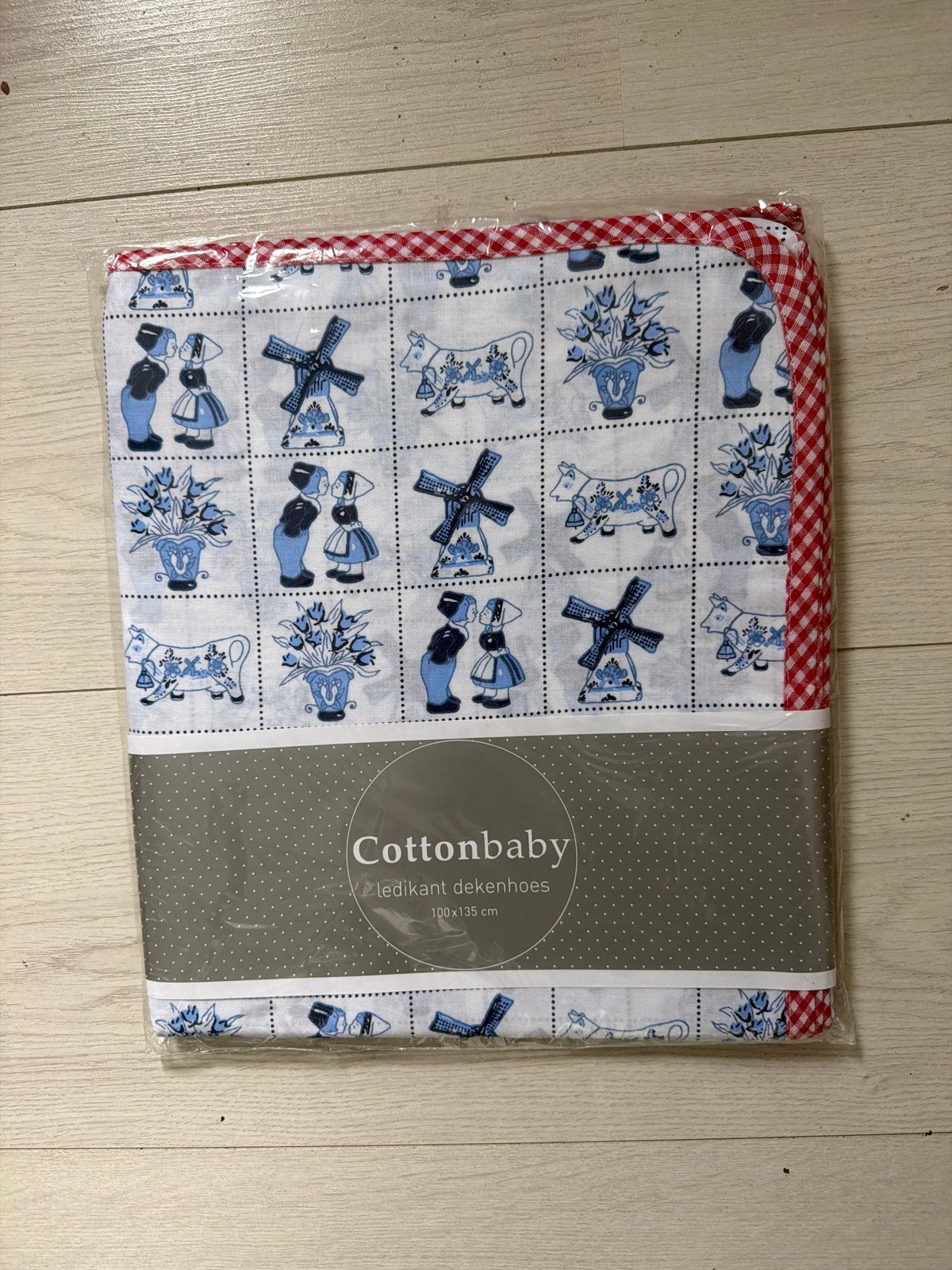 Cottonbaby Ledikant Dekenhoes 100x135 cm - Hollands Design, Jongetje of Meisje, Wit, Dekbedovertrek, Nieuw