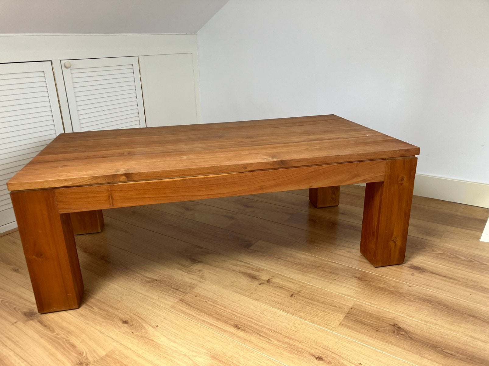 Teak houten salontafel Magna (Pronto), Ophalen, Gebruikt, 100 tot 150 cm, Teakhout